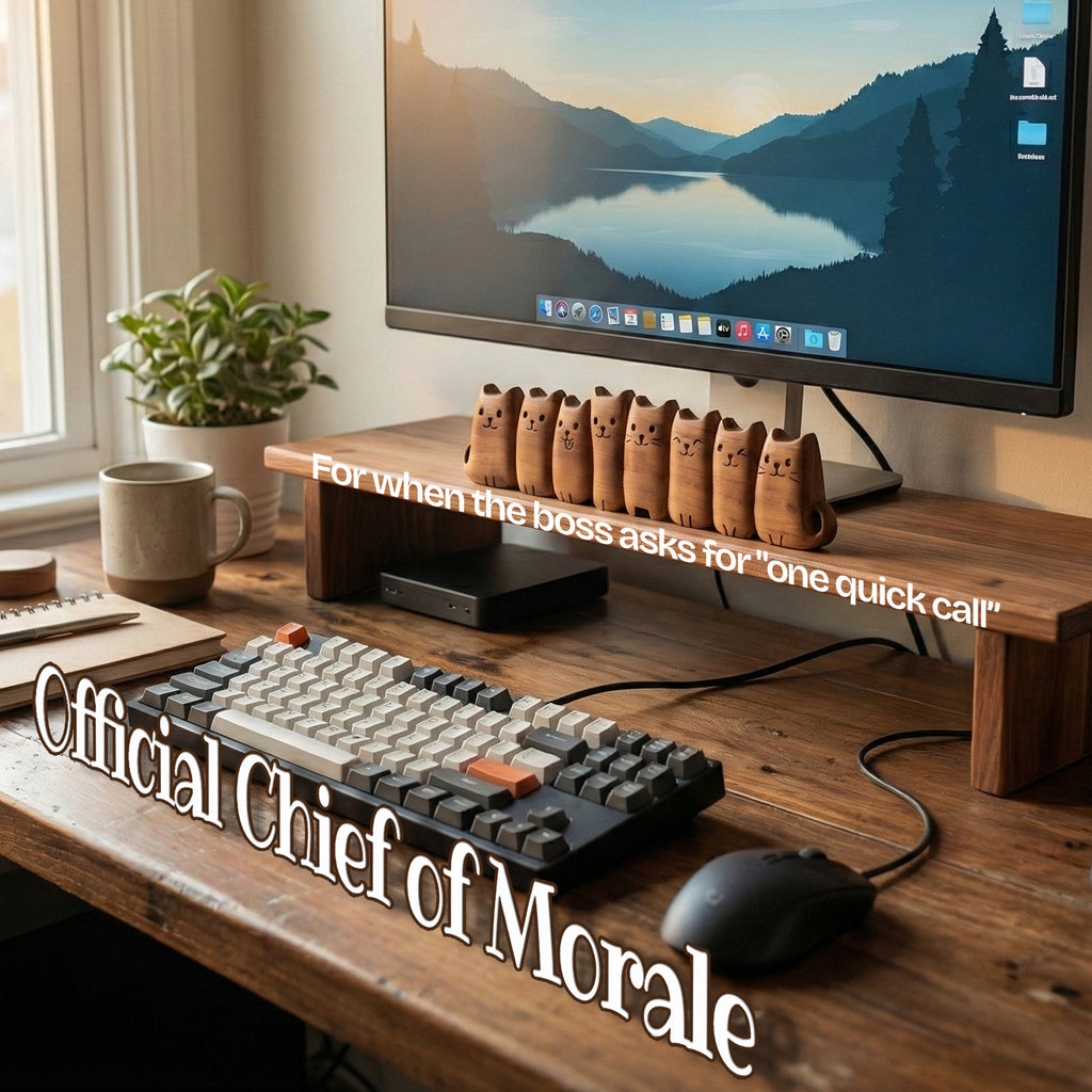 BeeRusty™ - Hand-Carved Wooden Cats Figurine