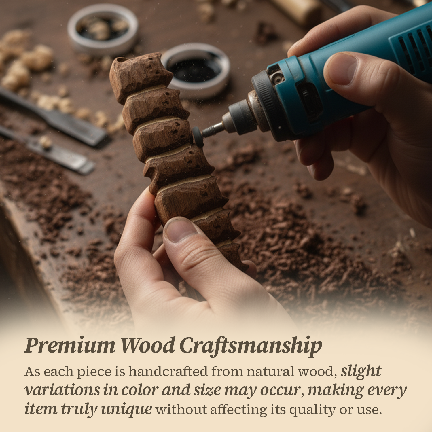 BeeRusty™ - Hand-Carved Wooden Cat Figurine