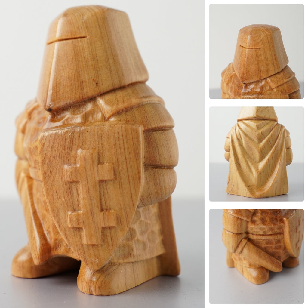 BeeRusty™ - Hand Carved Wooden Knight Figurine