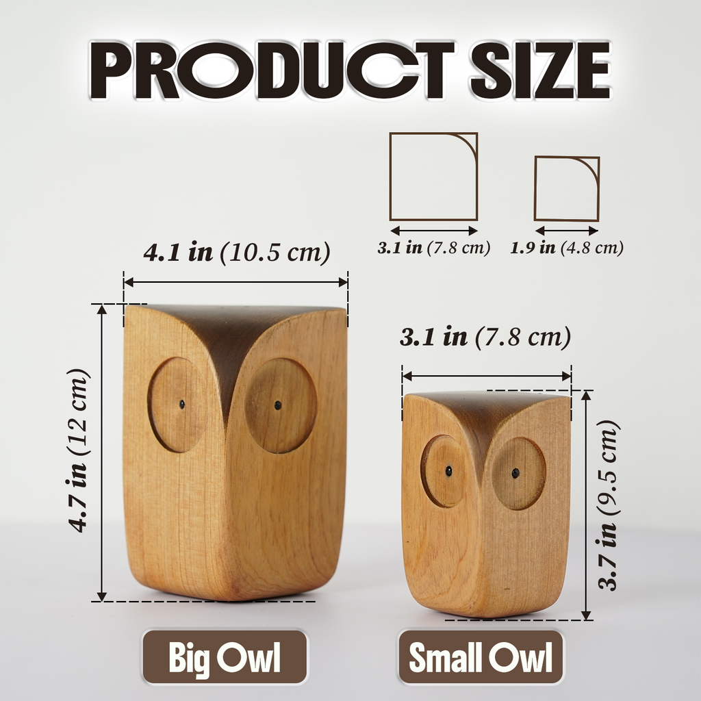 BeeRusty™ - Handmade Owl Wooden Figurine