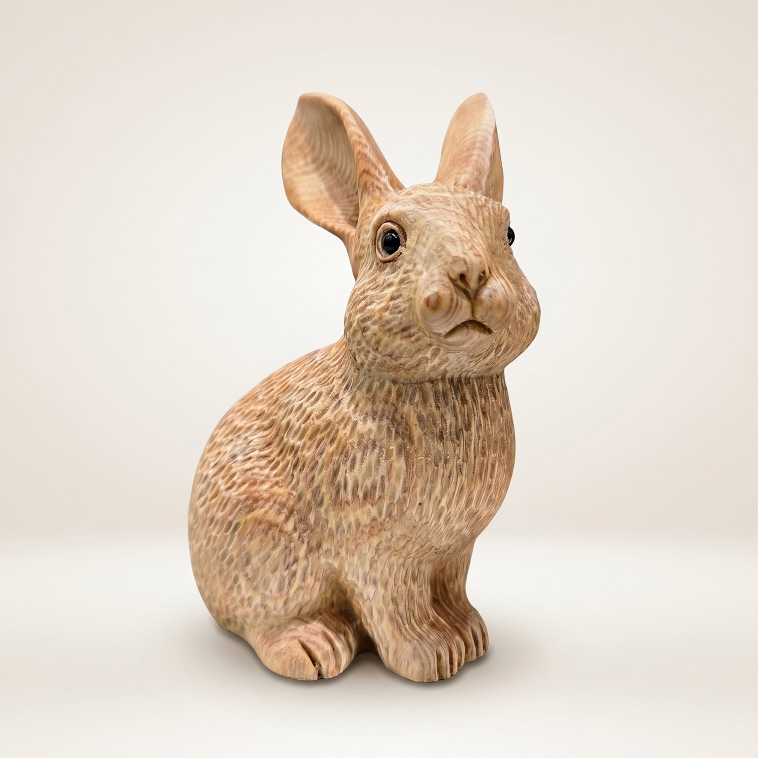 Bunny Figurine - Hand-carved Wooden Animal Figurine