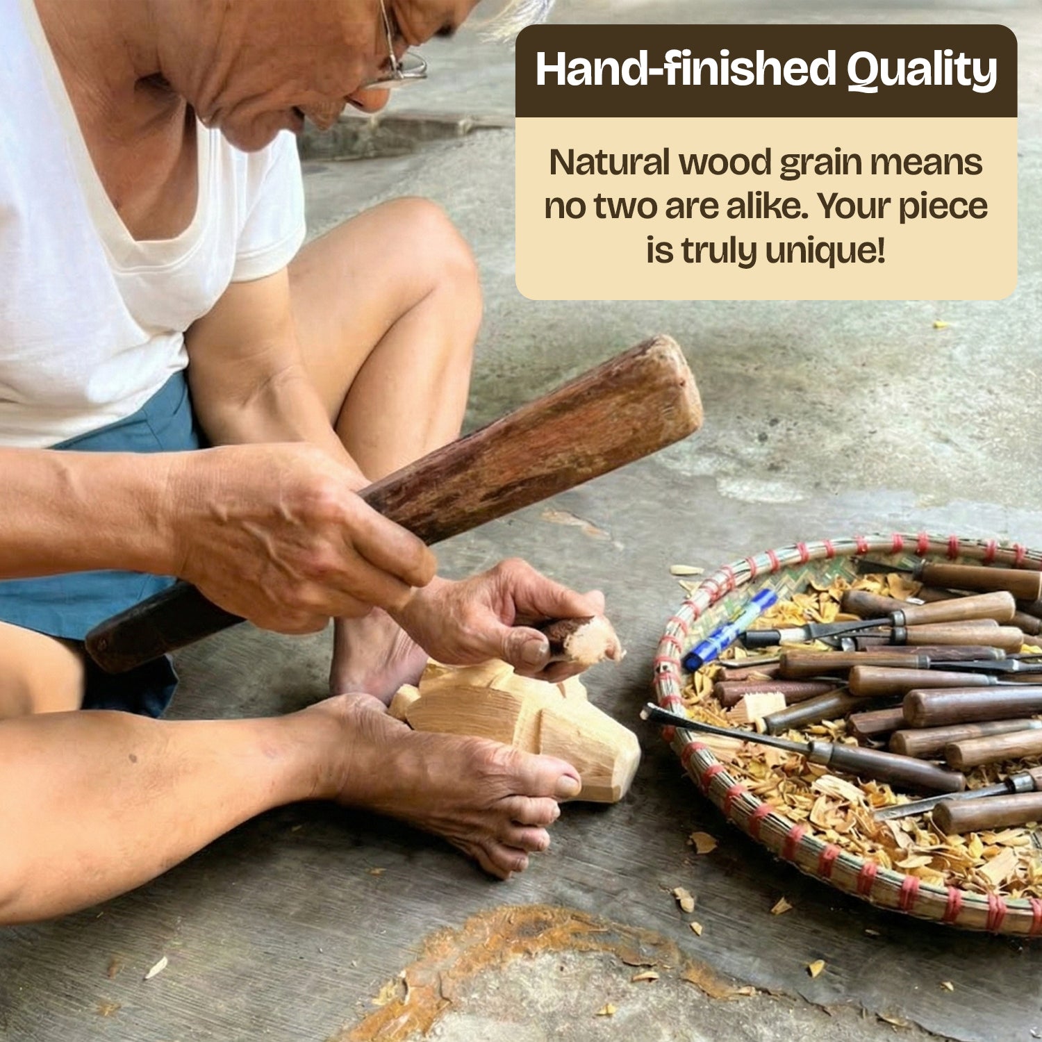 BeeRusty™ - Hand Carved Wooden Knight Figurine