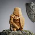 BeeRusty™ - Hand Carved Wooden Knight Figurine