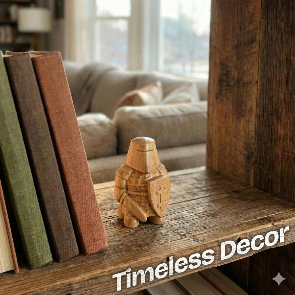 BeeRusty™ - Hand Carved Wooden Knight Figurine