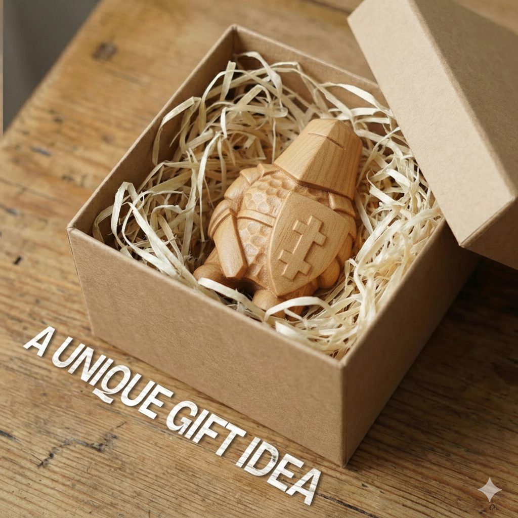 BeeRusty™ - Hand Carved Wooden Knight Figurine