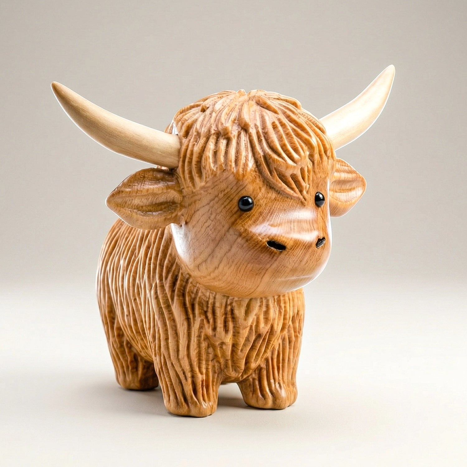 Highland Cow | Hand-carved Wooden Figurine
